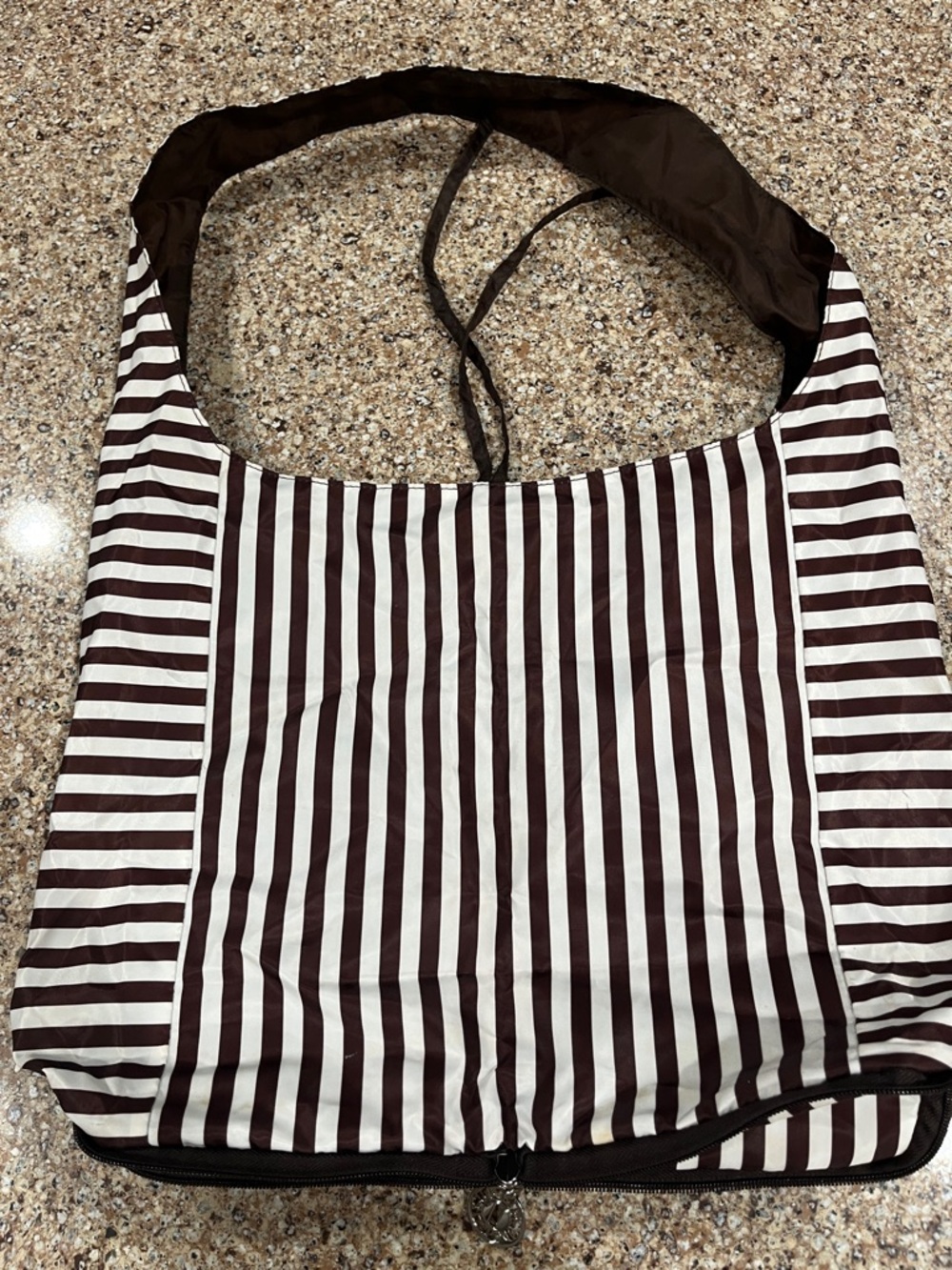 Henri Bendel Striped Brown & White Women’s Shoulder Bag - Picture 4 of 8